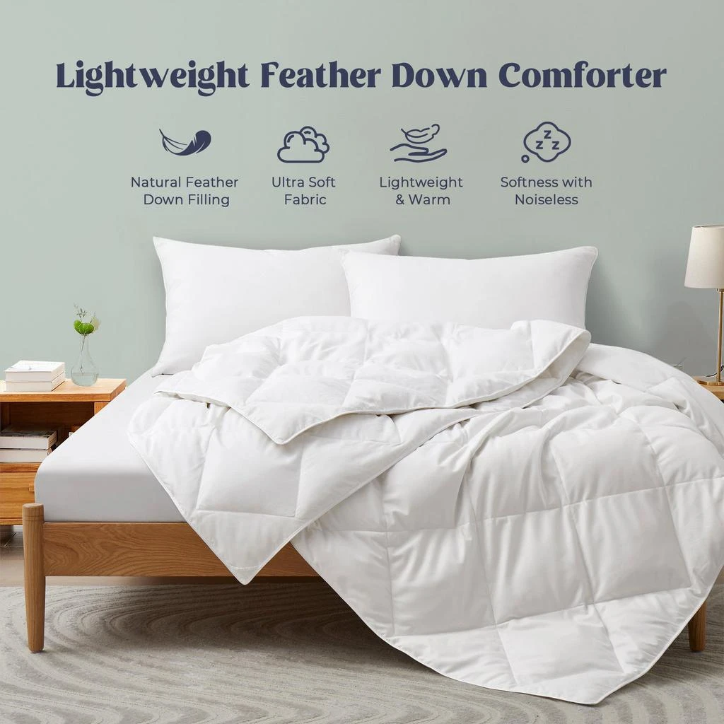 Peace Nest Soft Lightweight Down and Feather Fiber Comforter Diamond Quilted Duvet Insert 1