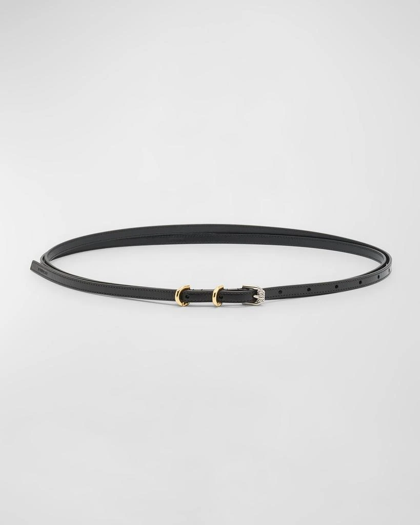 Shop Voyou Double Wrap Leather Skinny Belt on Sale at 