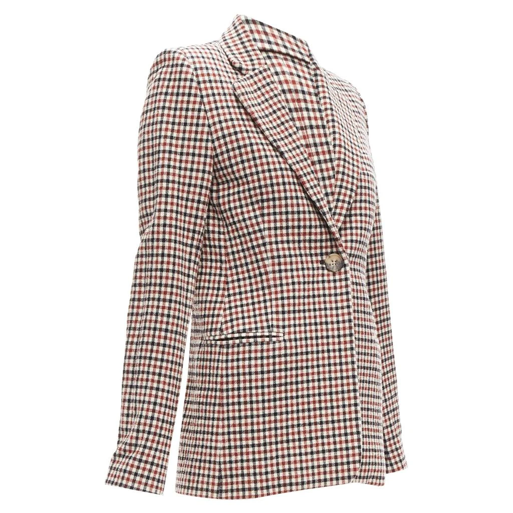 Khaite Vera checked virgin wool single button blazer 4