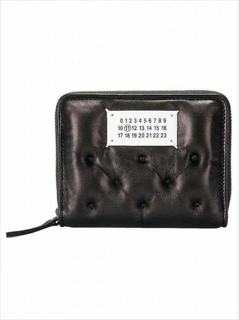 MAISON MARGIELA Tufted Lambskin Leather Wallet with Zip-Around Closure