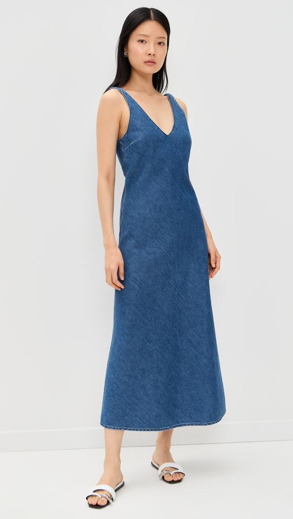 LNA Denim V Slip Dress