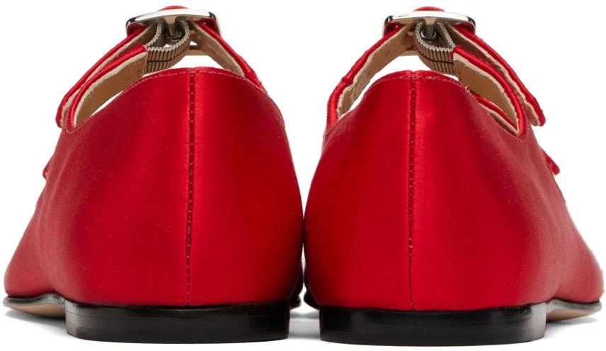 Sandy Liang SSENSE Exclusive Red MJ Double Strap Ballerina Flats 2