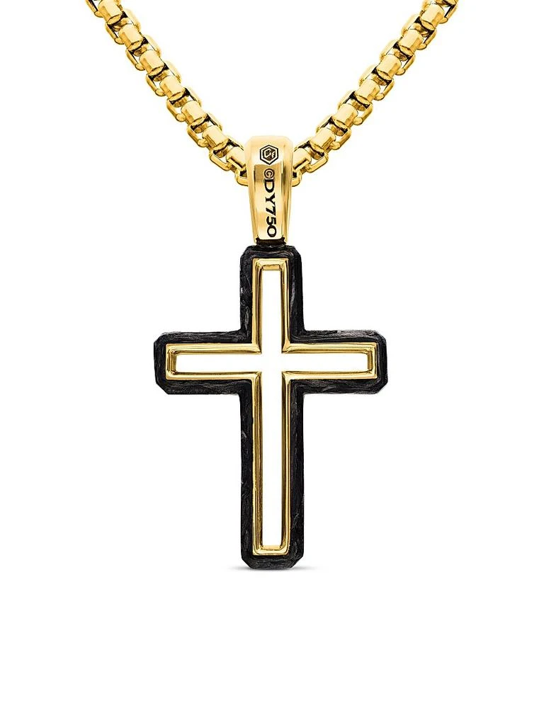 David Yurman Forged Carbon Cross Pendant in 18K Yellow Gold, 24mm 4