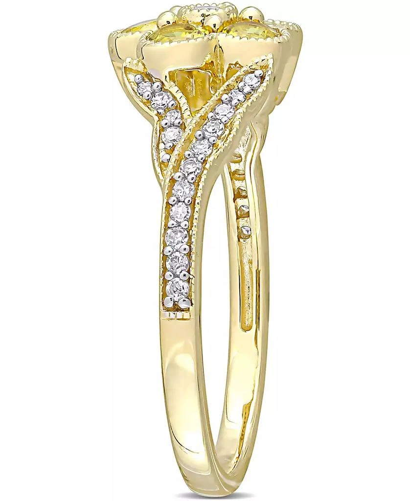 Macy
s Yellow Sapphire (3/4 ct. t.w.) 
Diamond (1/6 ct. t.w.) Flower Ring in 10k Gold 4