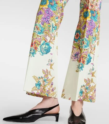 ETRO Floral cotton-blend flared pants 6