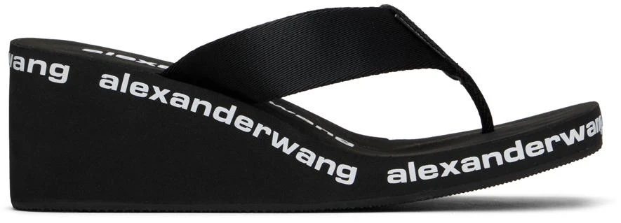 Alexander Wang Black AW Nylon Wedge Heeled Sandals 1