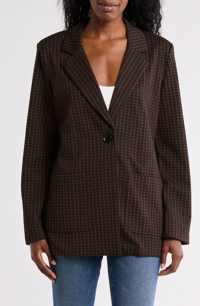 Sanctuary Betty Plaid Knit Blazer 1