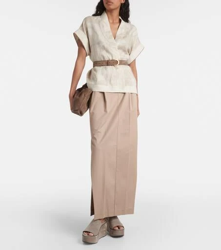 Brunello Cucinelli Suede platform slides 2