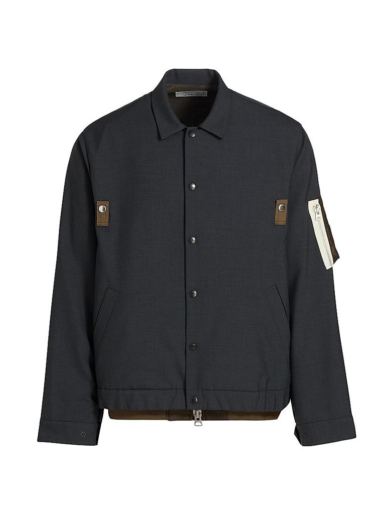 Sacai Sacai Gonz Wool Melton X Leather Blouson - Jackets - BeyondStyle