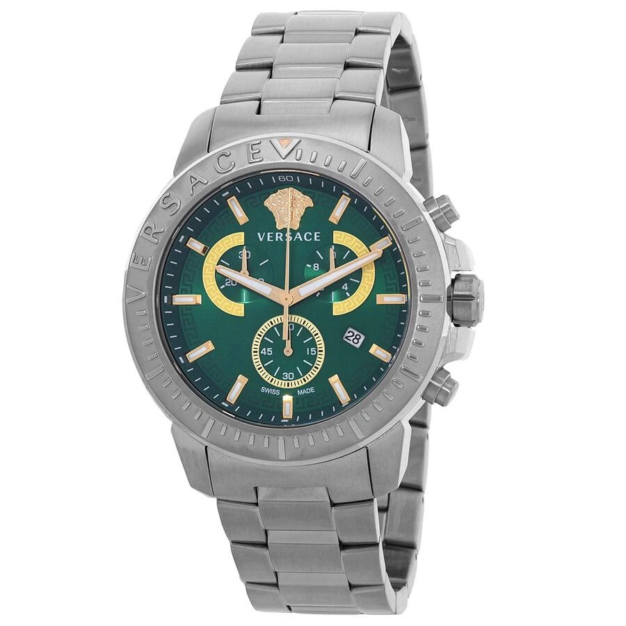 Versace New Chrono Chronograph Quartz Green Dial Men
s Watch VE2E00821