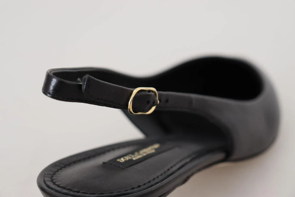 Dolce & Gabbana Dolce & Gabbana Black Leather Slingbacks Heels Pumps Shoes 9