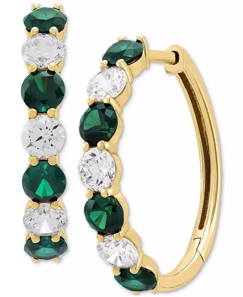 Grown With Love Lab Grown Emerald (1-7/8 ct. t.w.) 
Lab Grown Diamond (1-1/2 ct. t.w.) Small Hoop Earrings in 14k Gold, 0.82" (Also in Lab Grown Ruby 
Lab Grown Sapphire)