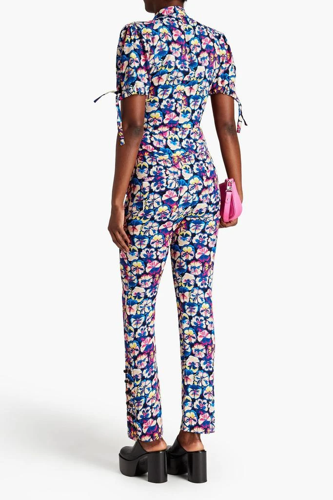 Paco Rabanne Cropped floral-print crepe top 3