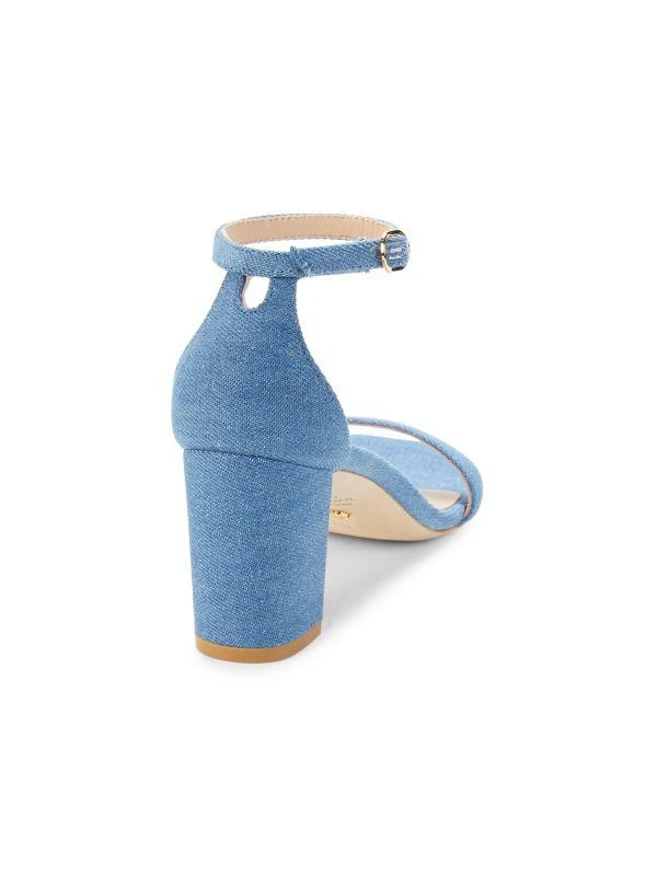 Stuart Weitzman Nudistcurve Denim Ankle Strap Sandals 3