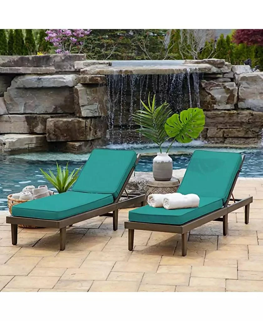 Arden Selections Arden ProFoam EverTru Acrylic Outdoor Chaise Lounge Cushion Aqua 2
