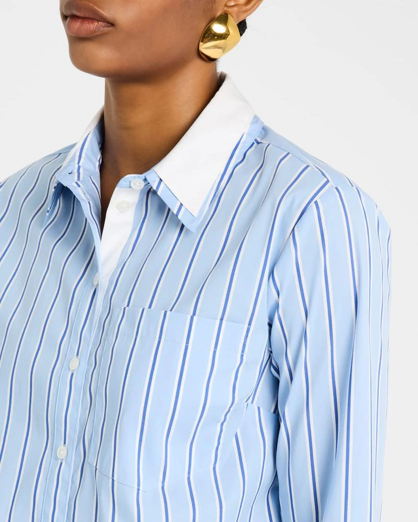 VERONICA BEARD Maia Stripe Double-Collar Shirt 5