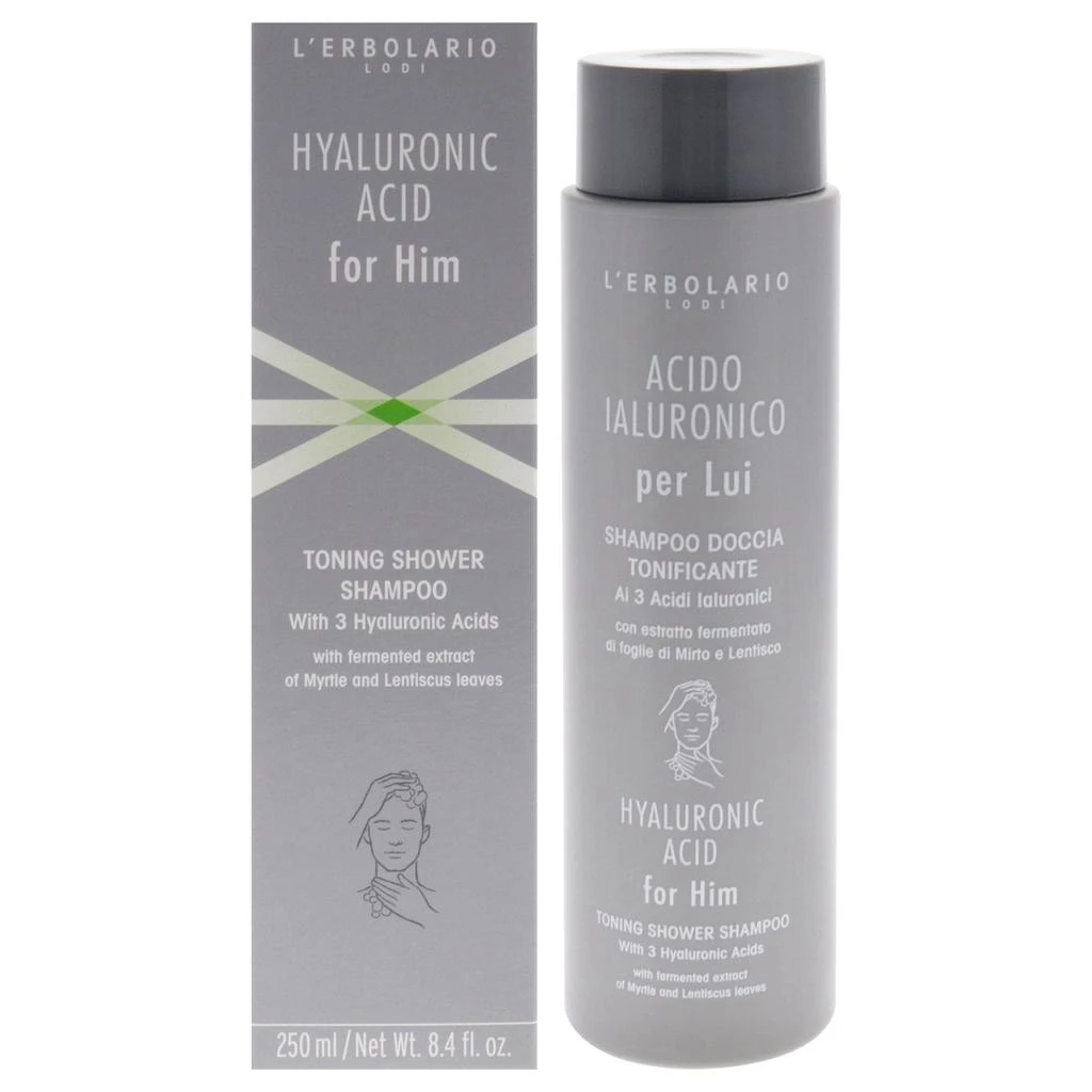 LErbolario Hyaluronic Acid for Him Toning Shower Shampoo by  for Men - 8.4 oz Shampoo