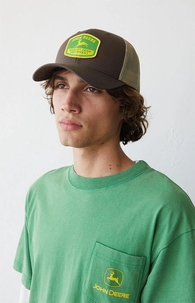John Deere Brown Logo Snapback Trucker Hat 2