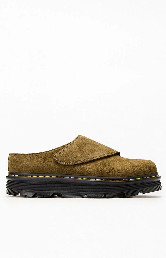 Dr. Martens Olive Zebzag Suede Anywair Platform Mules
