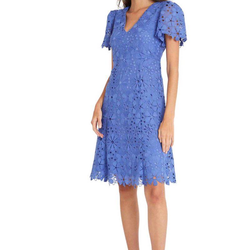 Maggy London Indigo Blue Lace Dress In Indi Blue