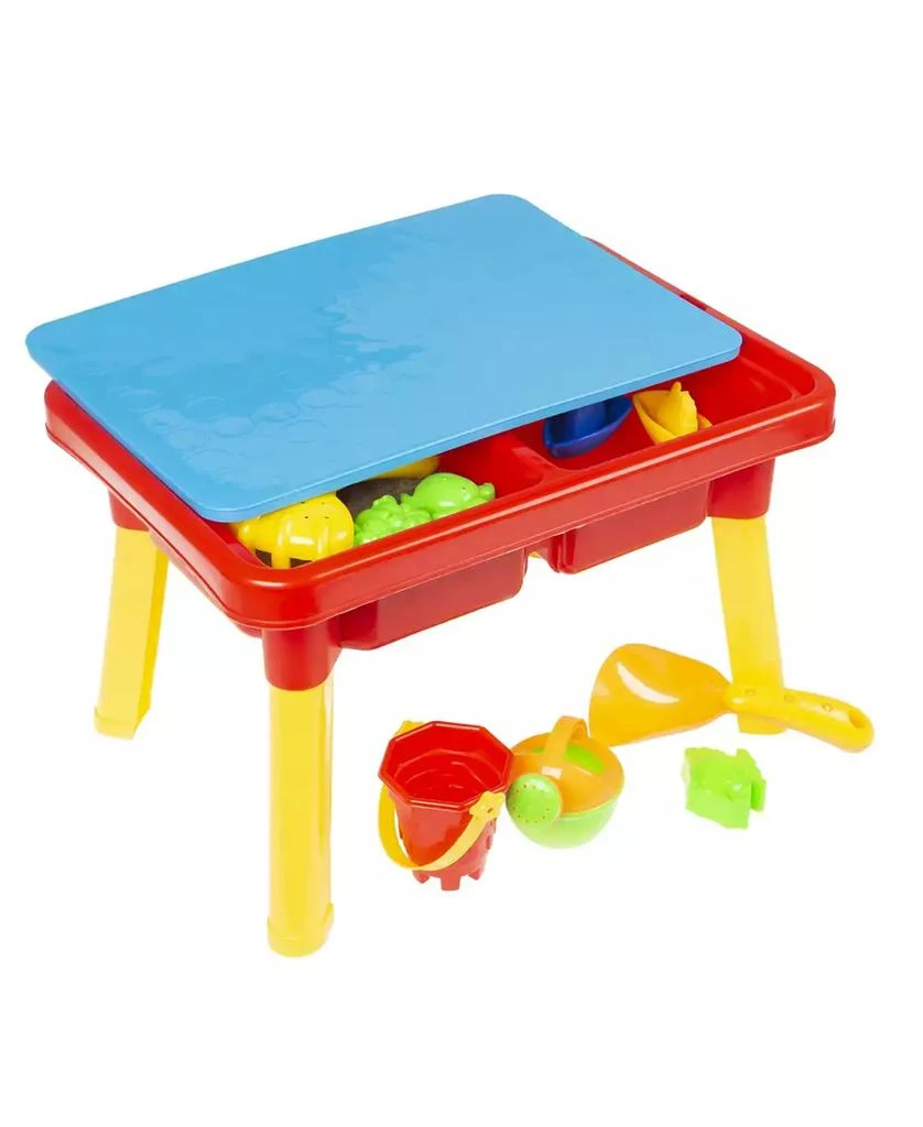 Trademark Global Hey Play Water Or Sand Sensory Table With Lid And Toys - Portable Covered Activity Playset For The Beach, Backyard Or Classroom 5