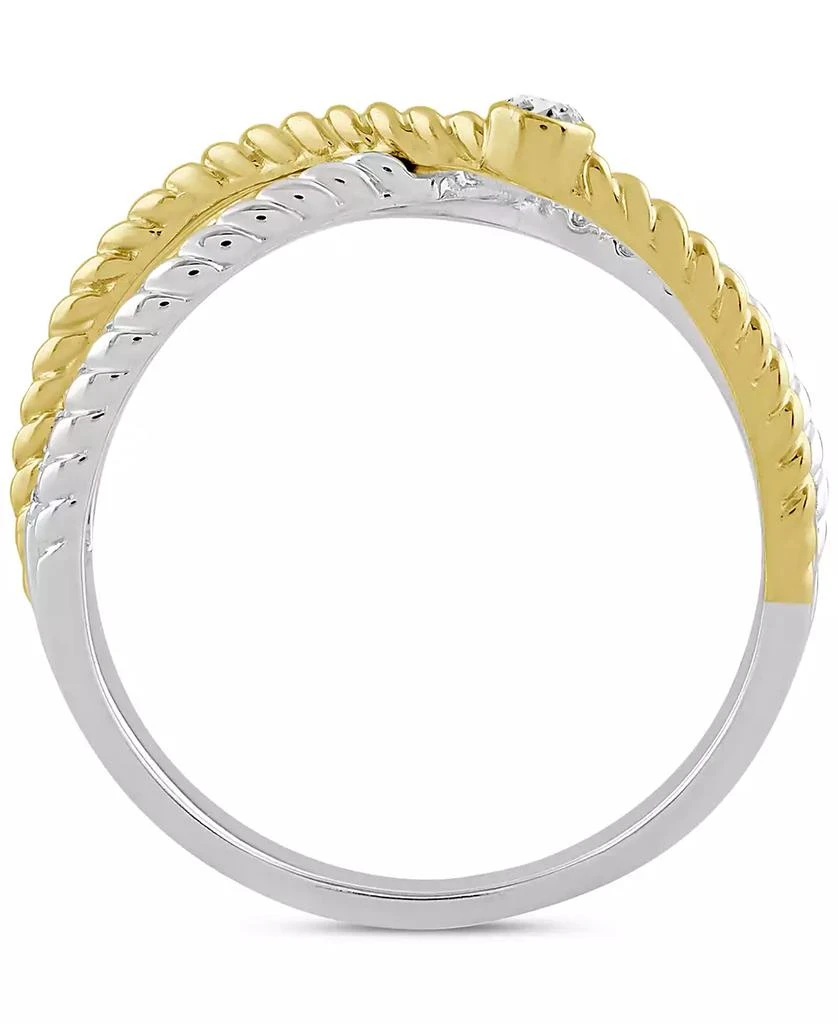 Macy
s Diamond Crossover Openwork Statement Ring (1/3 ct. t.w.) in 10k Two-Tone Gold 4