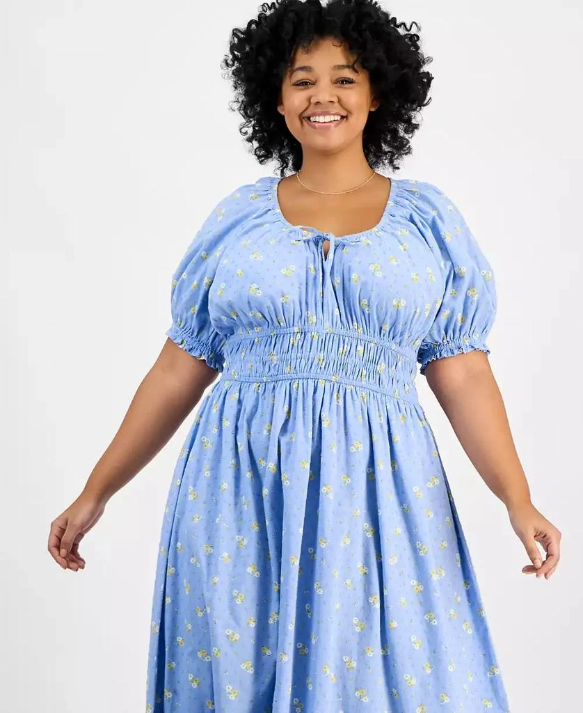 Women's Plus Short-Sleeve Clip-Dot Midi Dress, Created for Macy's  On Sale  Now with Up to 40% Off | Discover Exclusive Deals & Savings at BeyondStyle   Authentic And Now This dress|women's