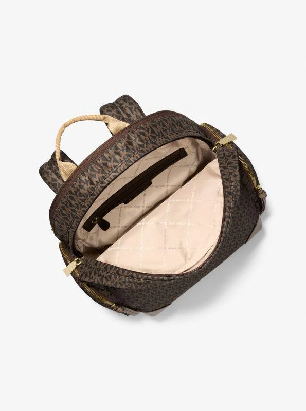 Michael Kors Prescott Large Signature Logo Print Woven Backpack 2