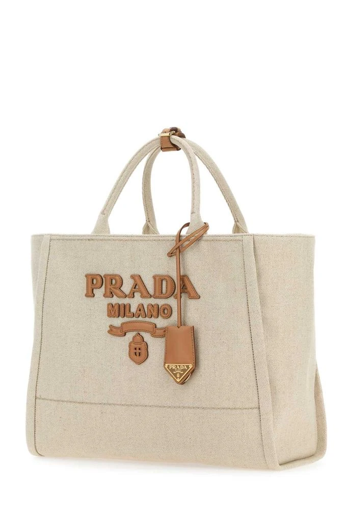 Prada SAND CANVAS SHOPPING BAG 2