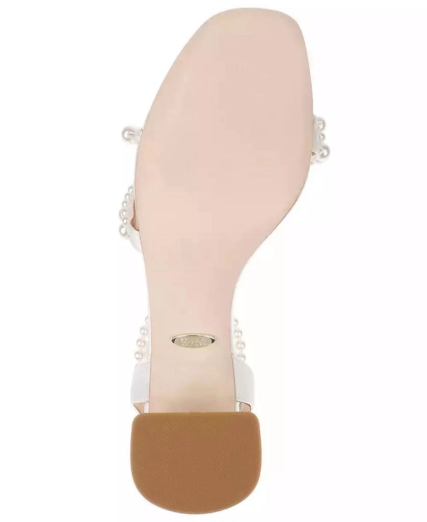 Badgley Mischka Women's Feisty Cultivated Pearl Detail Block Heel Evening Sandals 5