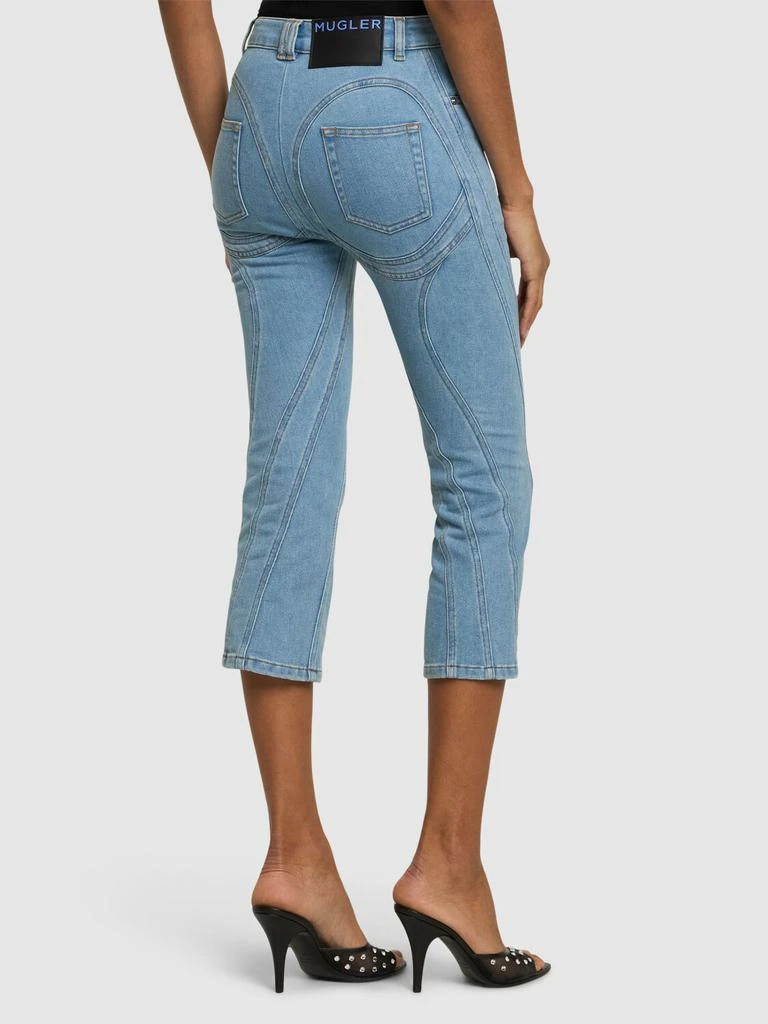 Mugler Stretch Denim Cropped Jeans 2