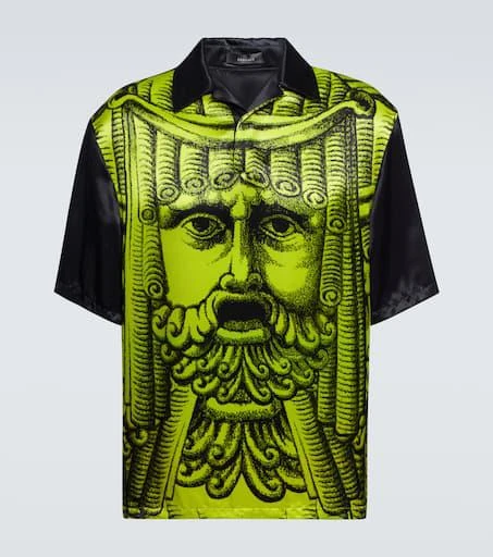 Versace Printed satin bowling shirt 1