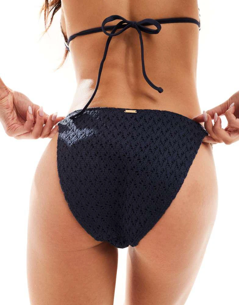 HOLLISTER Hollister crochet mix high waist cheeky bottom co-ord in navy 4