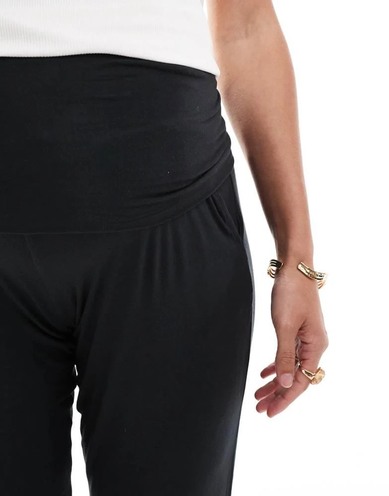 Mama.licious Mamalicious Maternity super soft over the bump lounge trousers in black 4