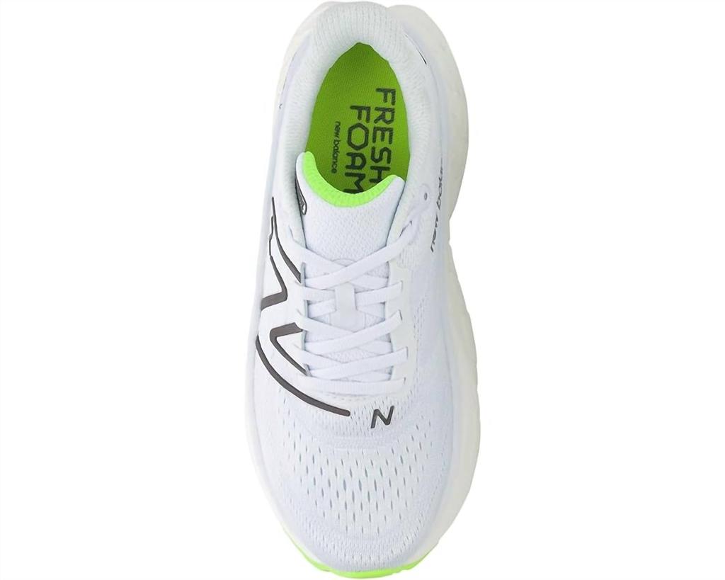 New Balance Women's Fresh Foam X More V4 Running Shoes ( B Width ) In White/cobalt