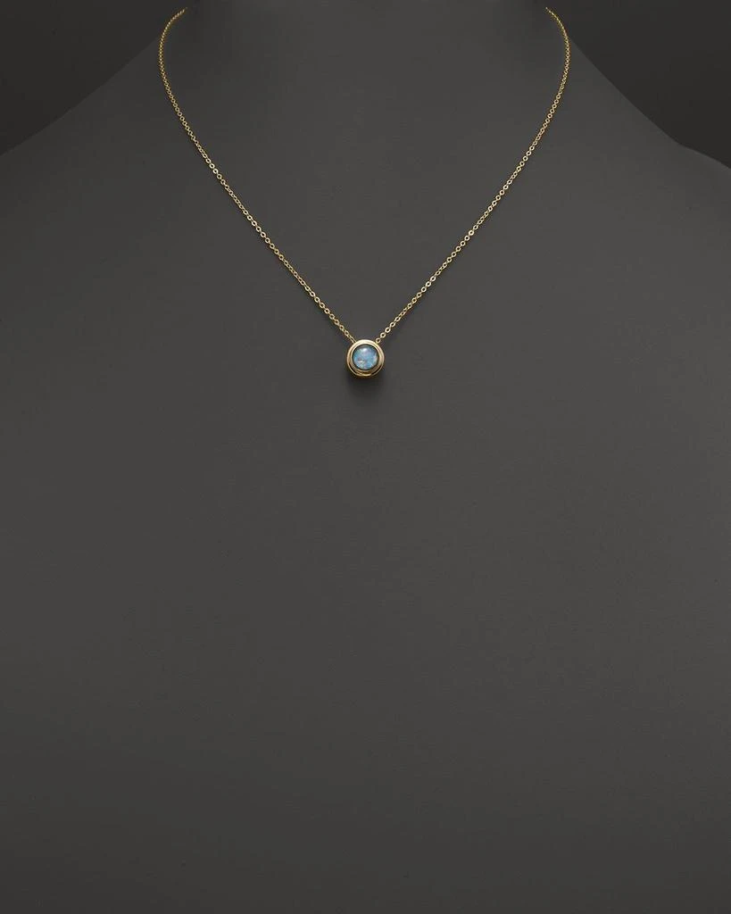 Bloomingdale's Black Opal Bezel Set Pendant Necklace in 14K Yellow Gold, 17" 4
