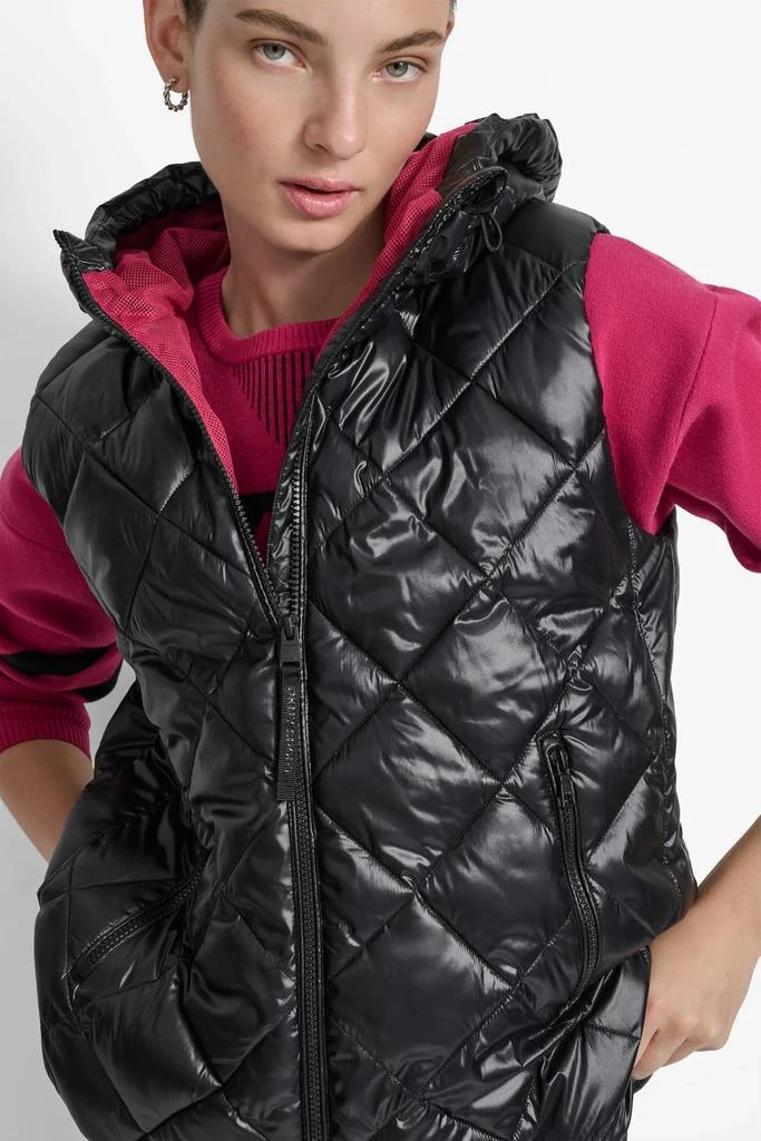 DKNY QUILTED HOODED VEST 5