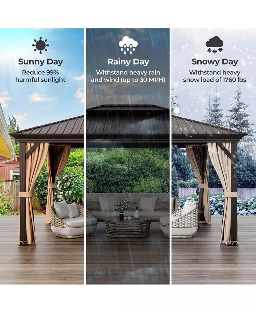 GIVIMO 12
 x 16
 Double-Roof Hardtop Gazebo with Galvanized Steel Roof 8