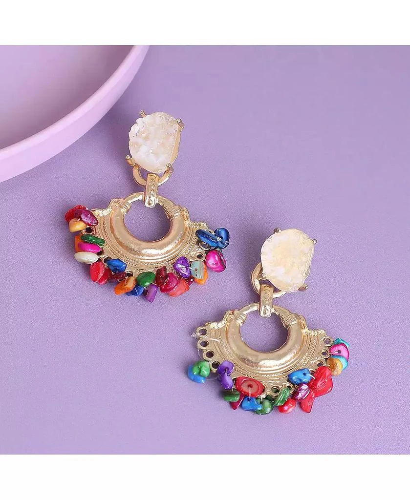 SOHI Women
s Cluster Stone Drop Earrings 2