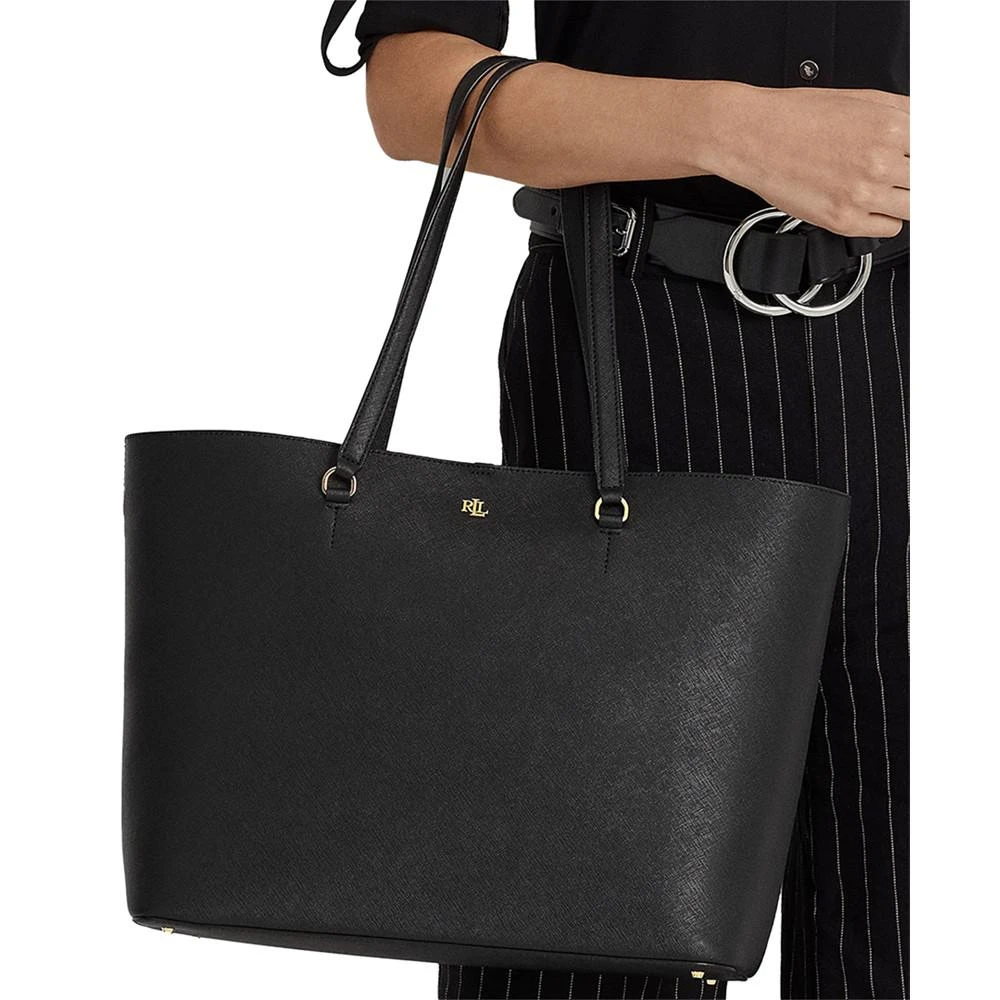 Ralph Lauren Karly Crosshatch Leather Large Tote 6
