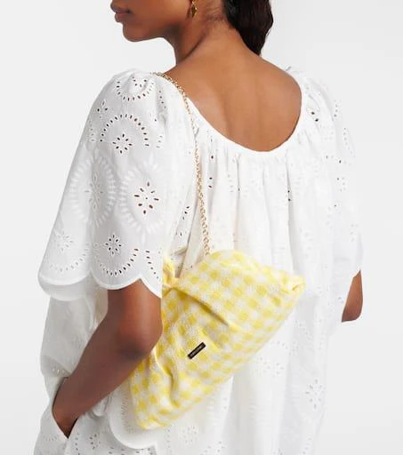 Aquazzura Bow Tie bow-detail checked clutch 6