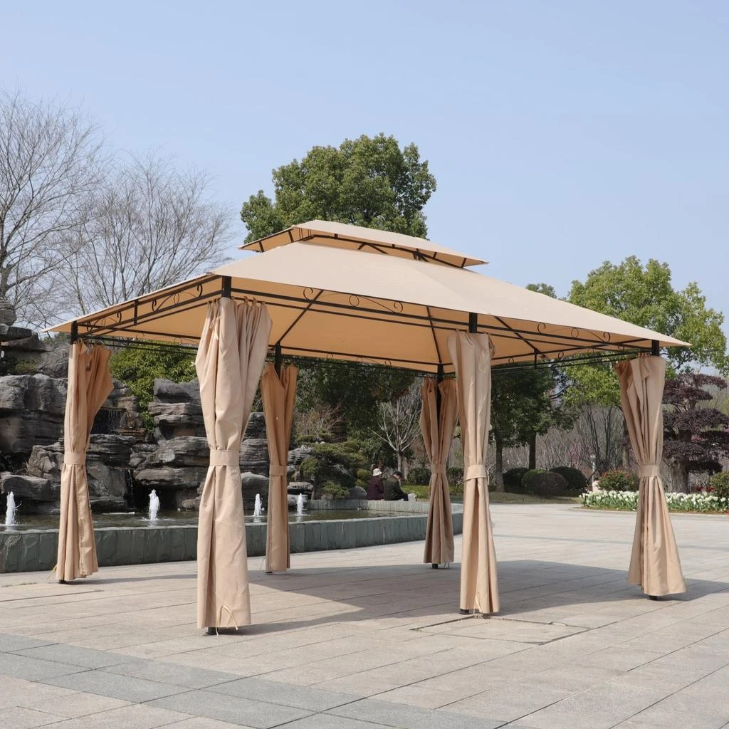Streamdale Furniture Streamdale 13x10 Outdoor Gazebo Canopy Tent w/ Mosquito Net - Khaki Top 5