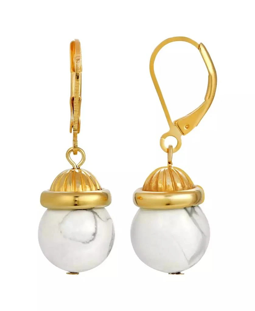 2028 Gold-Tone Genuine STone Earrings 1