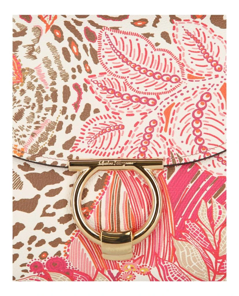 Salvatore Ferragamo Margot Gancio Plant-Print Shoulder Bag 3