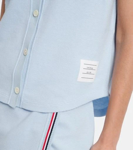 Thom Browne Sleeveless cotton polo shirt 5