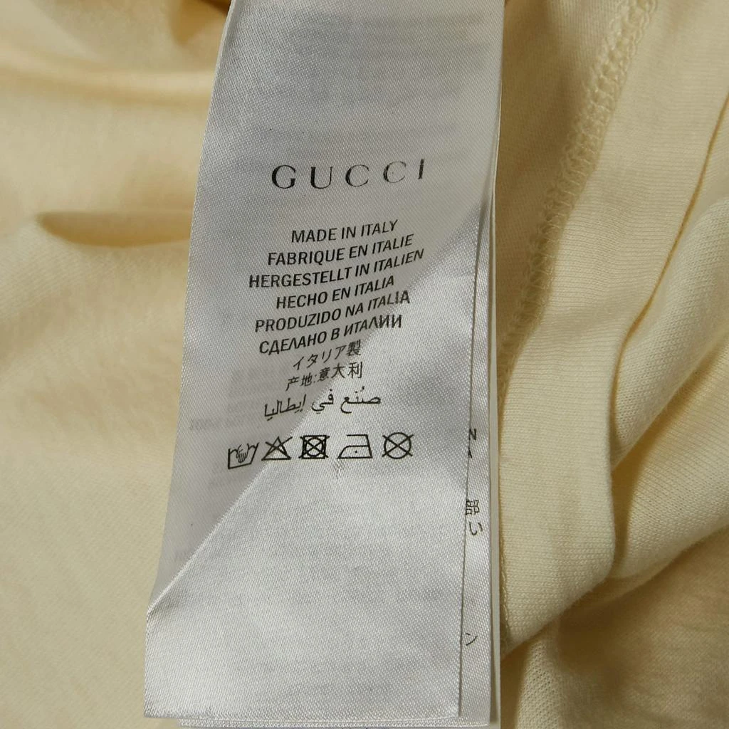 Gucci Gucci Cream Logo Sequin Embellished Round Neck Oversize T-Shirt S 6