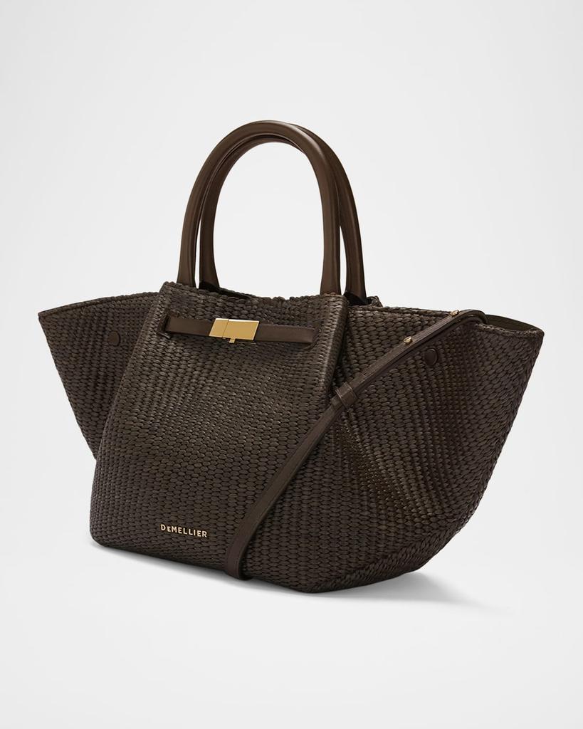 Demellier New York Midi Raffia Top-Handle Bag
