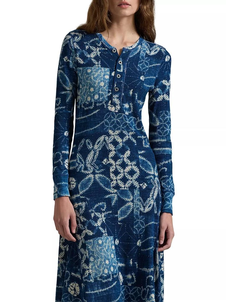 Ralph Lauren Patchwork Cotton Fit & Flare Midi-Dress 4
