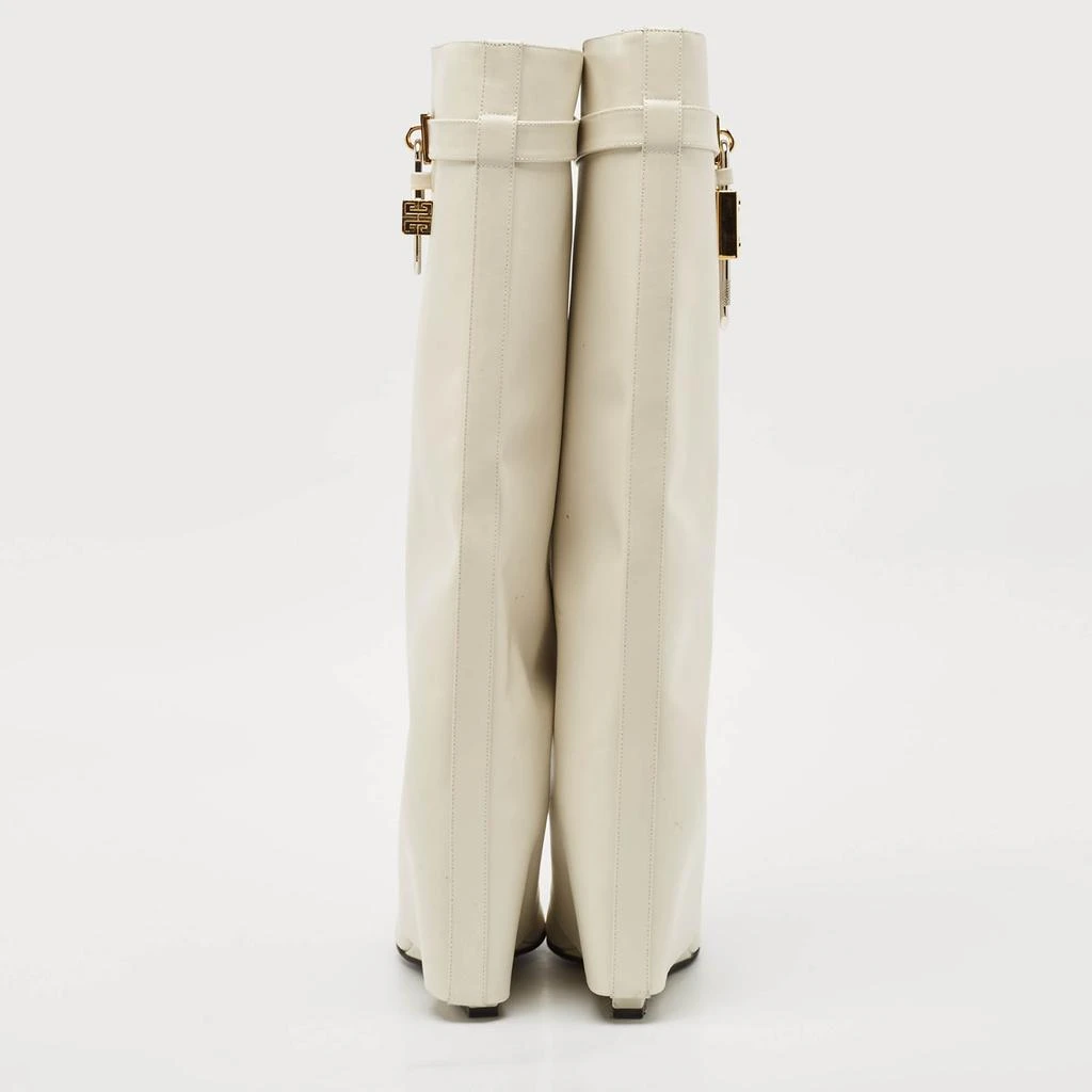 Givenchy Givenchy White Leather Shark Lock Knee Length Boots Size 39 5