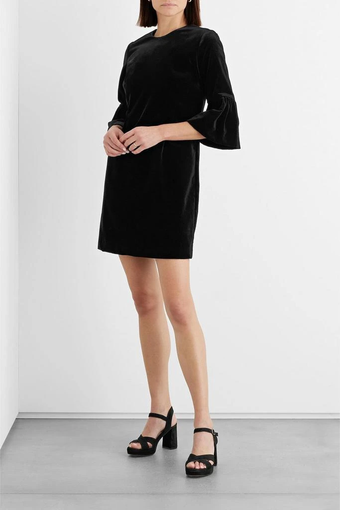 IRIS & INK Delilah cotton-blend velvet mini dress 2